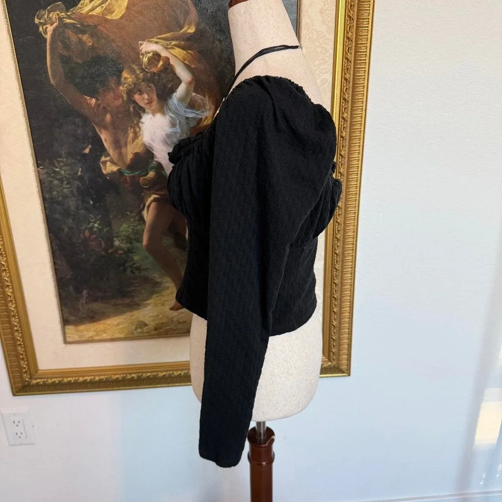 Free People Ladybug Long Sleeve Top in black